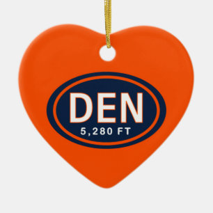 Personalised Denver CO 5,280 FT Heart Ornament