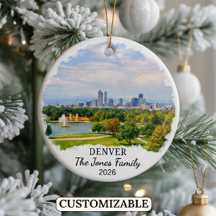 Personalised Denver Ornament, Custom Colorado Ceramic Tree Decoration