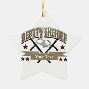 Personalised Deputy Sheriff Ceramic Tree Decoration