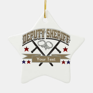 Personalised Deputy Sheriff Ceramic Tree Decoration