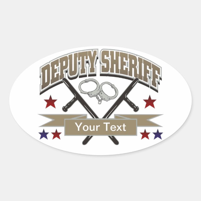 Personalised Deputy Sheriff Oval Sticker (Front)