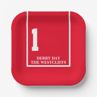 Personalised Derby Party Horse 1 Red Paper Plate