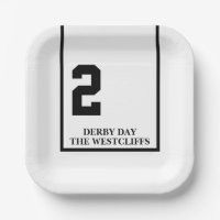 Personalised Derby Party Horse 2 White Paper Plate
