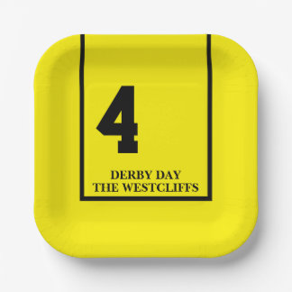 Personalised Derby Party Horse 4 Yellow Paper Plate