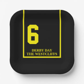 Personalised Derby Party Horse 6 Black Paper Plate