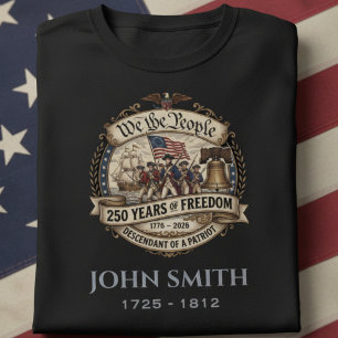 Personalised Descendant of a Patriot  T-Shirt