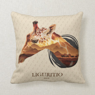 Personalised Desert Giraffe Design. Cushion