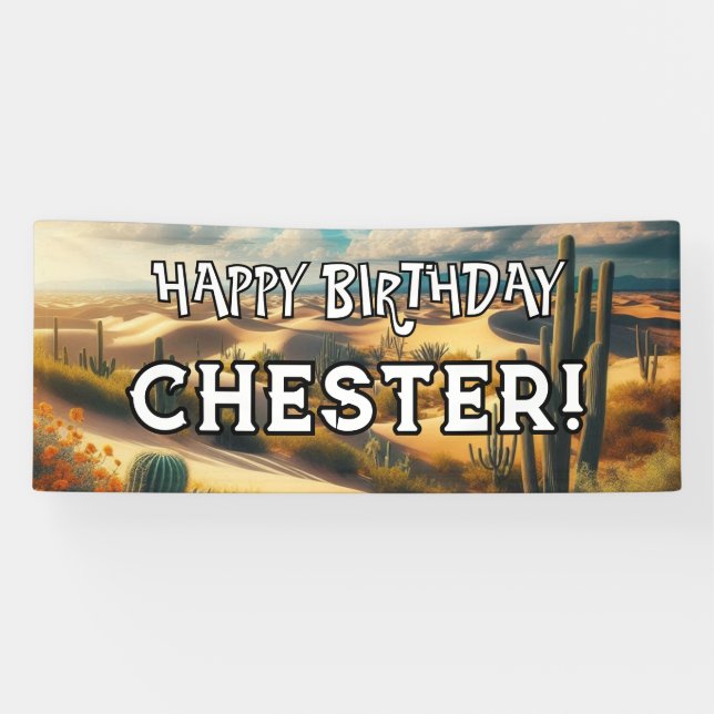 Personalised Desert Scene HAPPY BIRTHDAY  Banner (Horizontal)