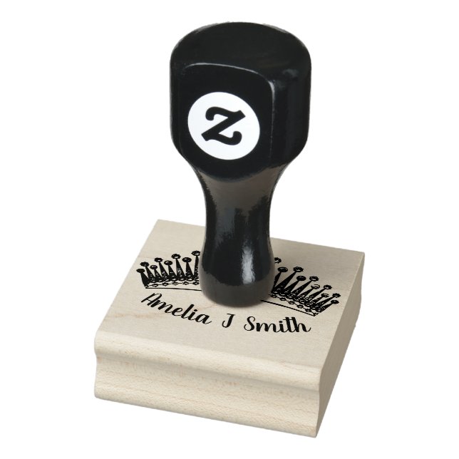 Personalised Design Crown Rubber Stamp (Stamp)