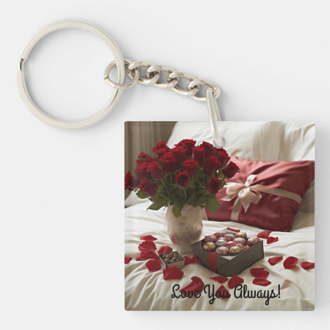 Personalised design rose keychain (Front)