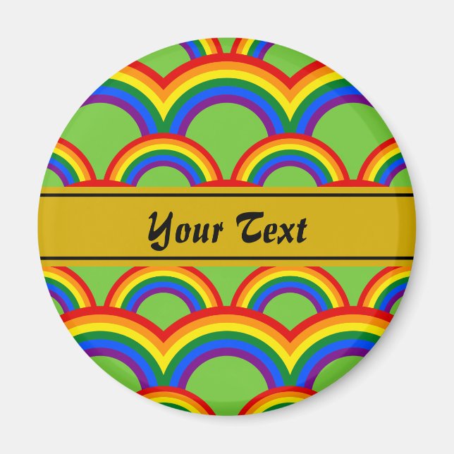 Personalised design with seamless rainbow pattern magnet (Front)