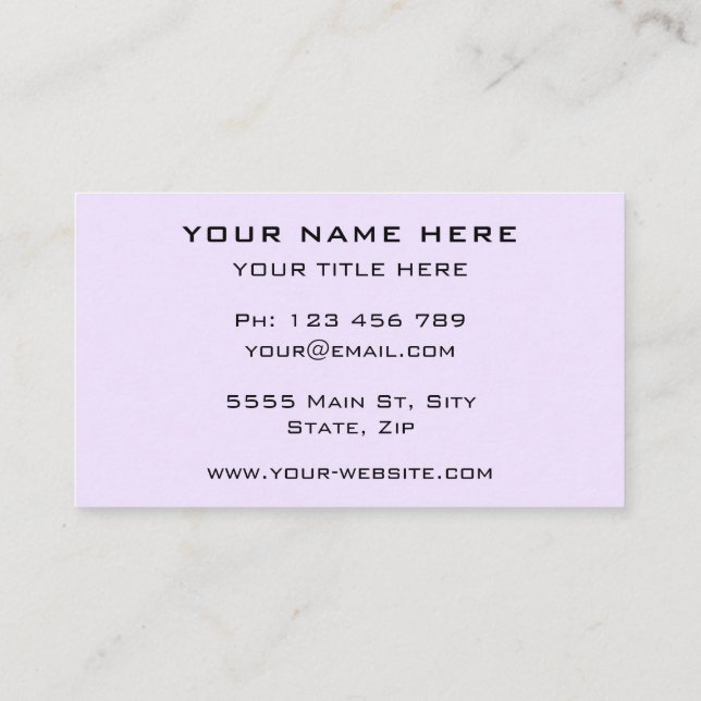 Personalised Design Your Own Business Card Example (Back)