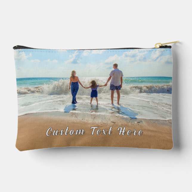 Personalised Design Your Own Custom Photo and Text Accessory Pouch (Back)