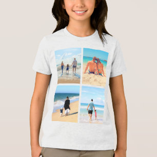 Personalised Design Your Own Custom Photo Collage Tri-Blend Shirt