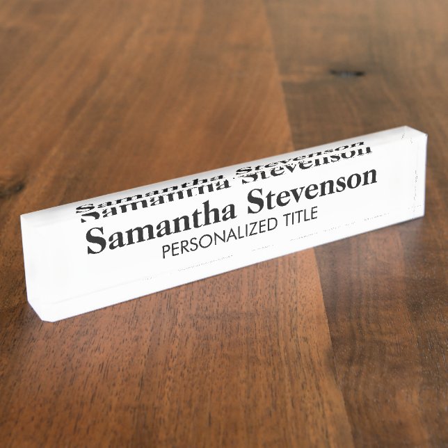 Personalised desk name plate with business tittle (Side)