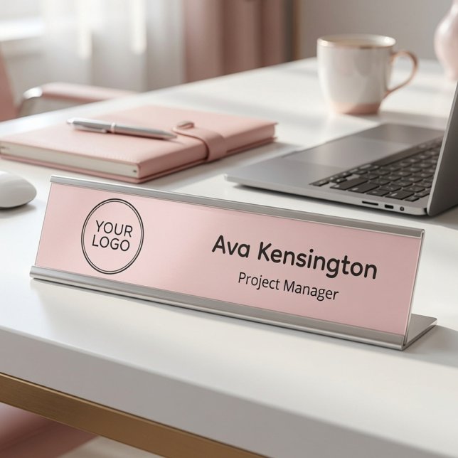 Personalised Desk Name Plate with Custom Logo  (Creator Uploaded)