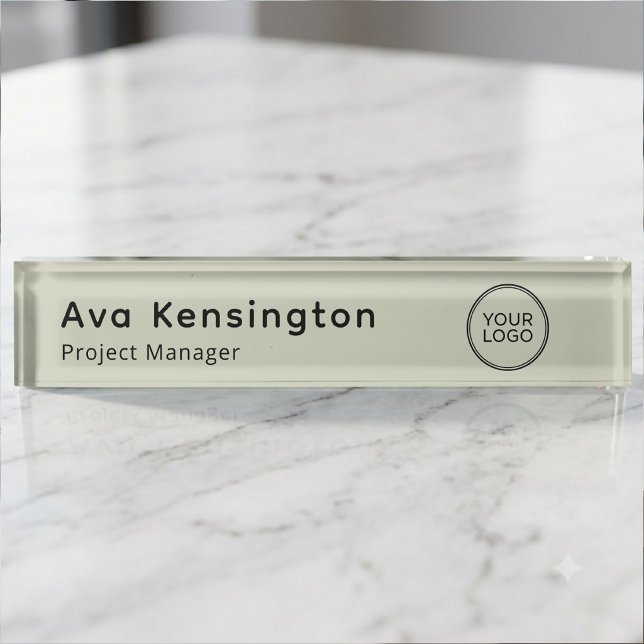 Personalised Desk Name Plate with Custom Logo  (Creator Uploaded)
