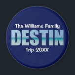 Personalised Destin Beach Trip Cool Blue Magnet<br><div class="desc">These cool custom Destin Florida magnets feature your personalised group name for a family reunion or trip to the Emerald Coast. The letters of the word DESTIN are filled with beautiful ocean photography for your vacation.</div>