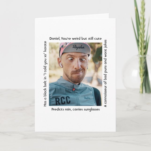 Personalised Details Funny Characteristics Traits  Card (Front)