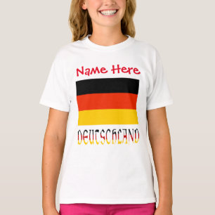 Personalised Deutschland Flag Heritage Girls' T-Shirt