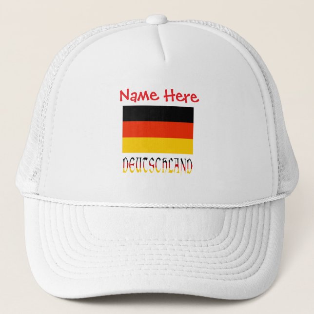 Personalised Deutschland Flag Heritage Trucker Hat (Front)