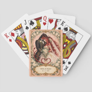 Personalised Devil Bride and Groom Wedding Favour Playing Cards