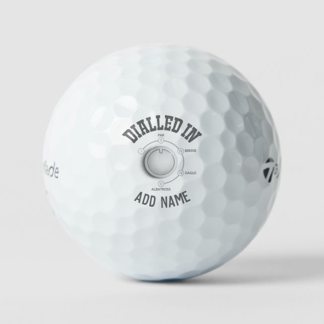 Personalised Dialled In Taylor Made TP5 Golf Balls (Front)