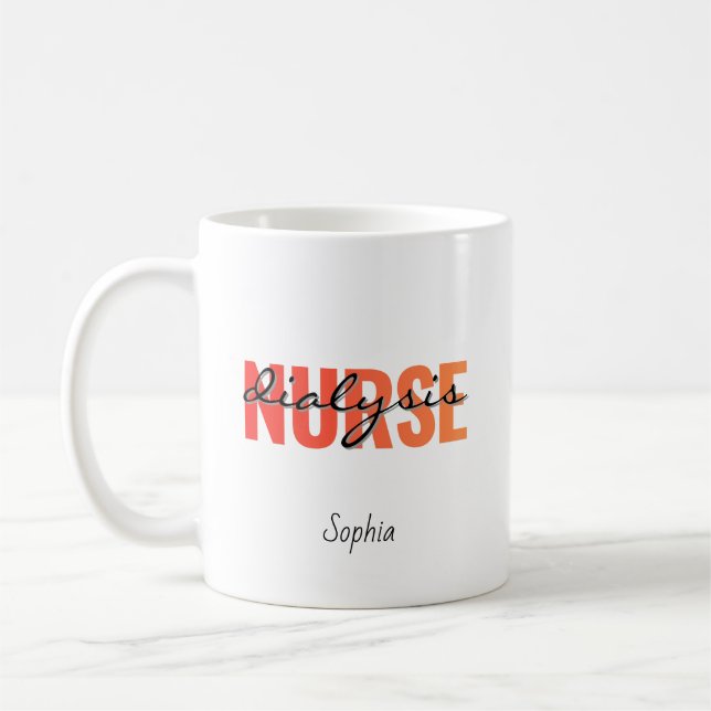 Personalised Dialysis Nurse Name Coffee Mug (Left)