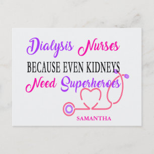 Personalised Dialysis nurse with quotes Holiday Postcard