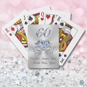 Personalised Diamond Anniversary Party Favours Playing Cards