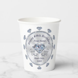 Personalised, Diamond, Birthday Cups for Adults