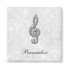 Personalised Diamond Music Note Floral Damask