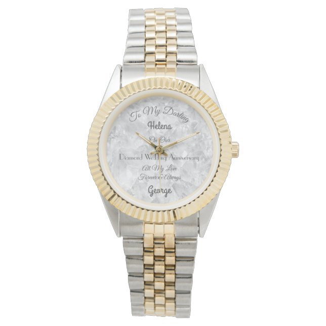 Personalised Diamond Wedding Anniversary Watch (Front)