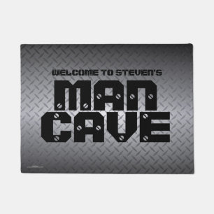 Personalised Diamondplate Pattern Man Cave Doormat