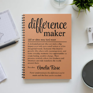Personalised Difference Maker Definition Gift Notebook
