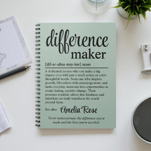 Personalised Difference Maker Definition Gift Notebook