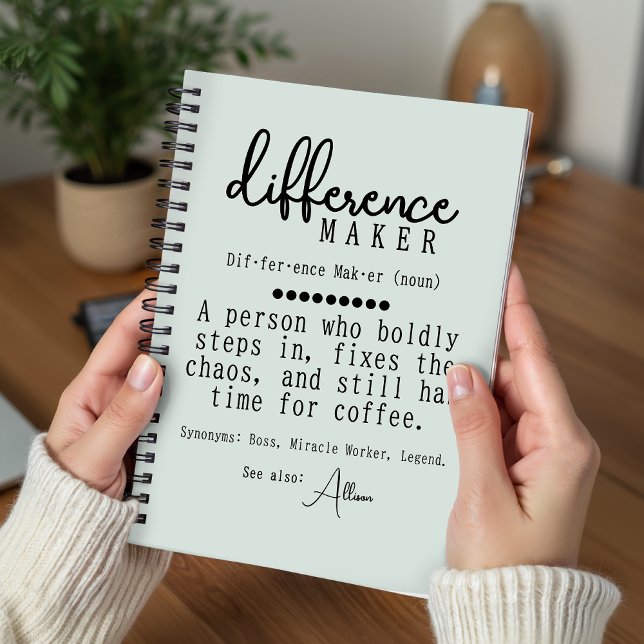 Personalised Difference Maker Definition Journal (personalized journal gift for her or him, teacher, friends, and besties)