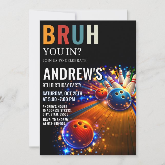 Personalised Digital Boy  birthday Invitation (Front)