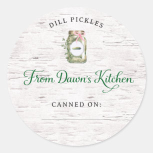 Personalised Dill Pickles Canning Stickers