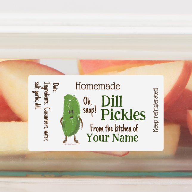 Personalised Dill Pickles Funny Cucumber Homemade (Affixed)