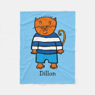 Personalised Dillon the Cat Fleece Blanket