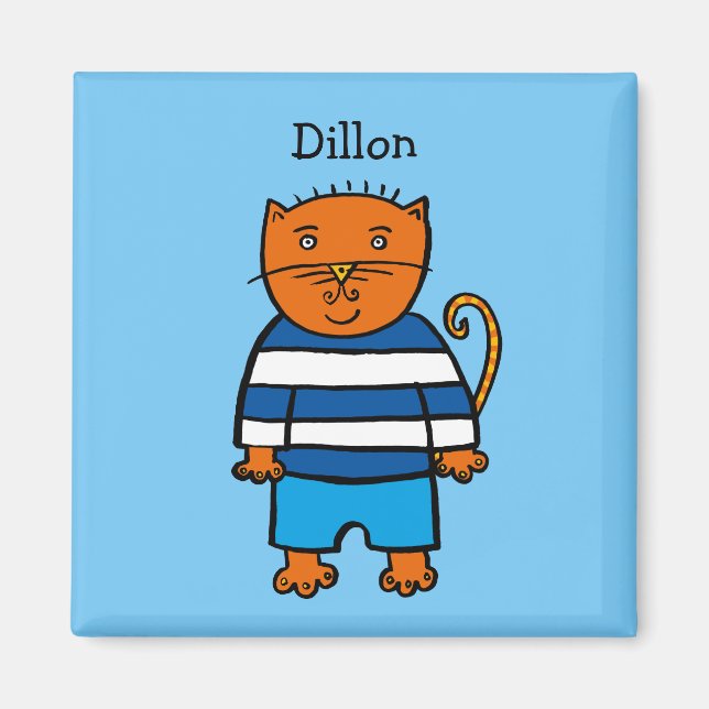 Personalised Dillon the Cat Magnet (Front)