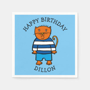 Personalised Dillon the Cat Napkin