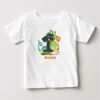 Personalised Dino 1st Birthday Tshirt