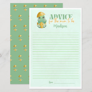 Personalised Dino Advice for Mum Baby Shower Game