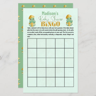 Personalised Dino Bingo Baby Shower Game