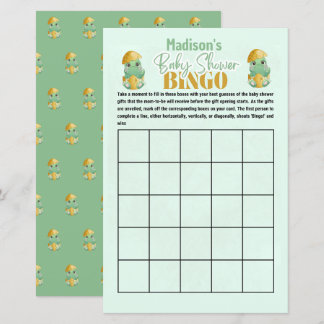 Personalised Dino Bingo Baby Shower Game