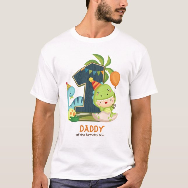 Personalised Dino Birthday Tshirt for Daddy (Front)