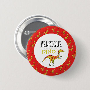Personalised Dino Name, Dinosaur 6 Cm Round Badge