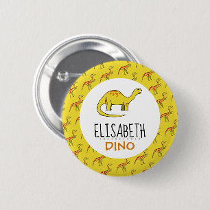 Personalised Dino Name, Dinosaur 6 Cm Round Badge